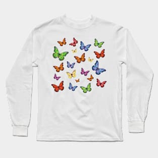 Bright multicolored butterflies Long Sleeve T-Shirt